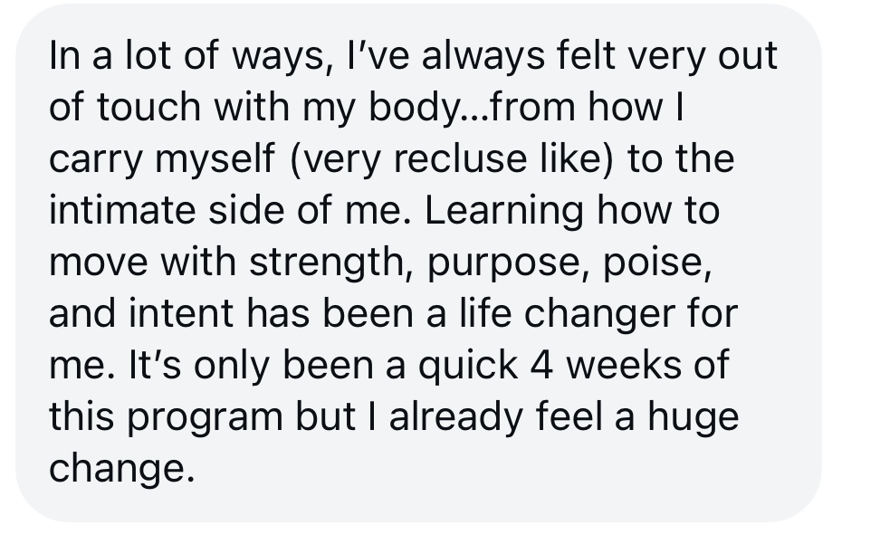 Student review: Only 4 weeks of this program but I already feel a huge change.