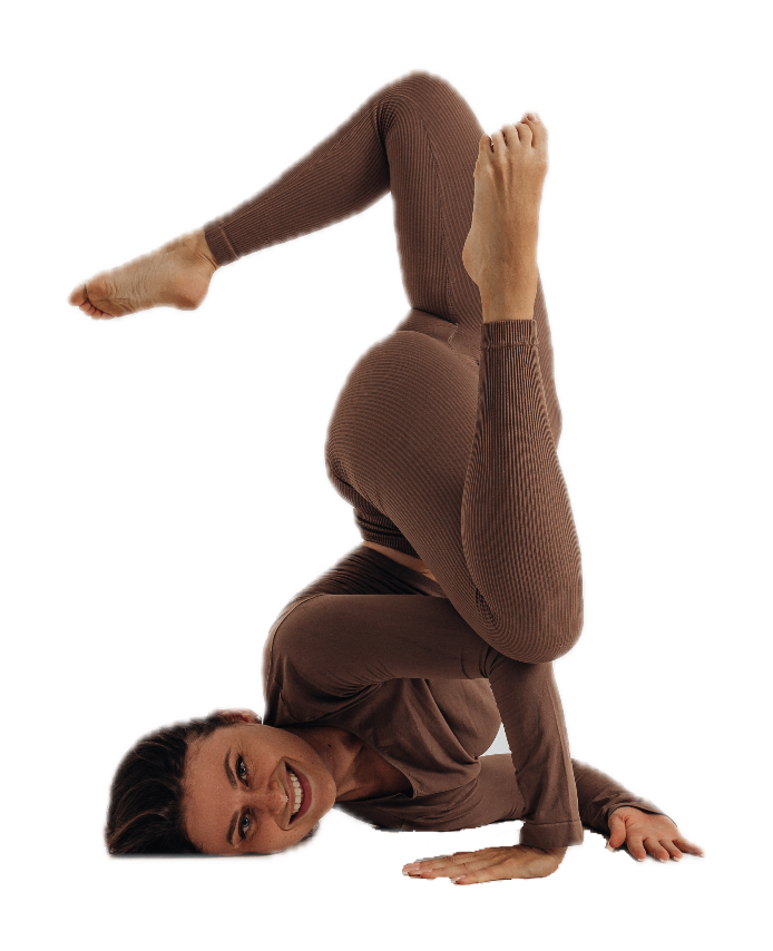 Preview from Shoulder Stands: Randa demonstrating a signature pose from the course